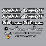 Free Agent - 2000 AIRSTRIKE - clear decal set - old school bmx - Bmx Products AU