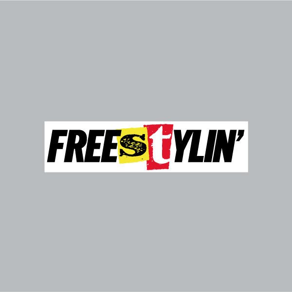 FREESTYLIN' - White Plate decal on white - old school bmx - Bmx Products AU