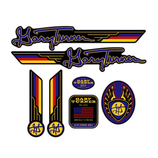 Gary Turner - 2020 Blue Red YEllow on clear - decal set - Bmx Products AU