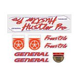 General - Hustler Pro Freesyle Orange Purple on clear decal set - old school bmx - Bmx Products AU
