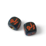 GJS - Orange Logo Dice Tire Valve Caps (Pair) - BLACK - old school bmx - Bmx Products AU