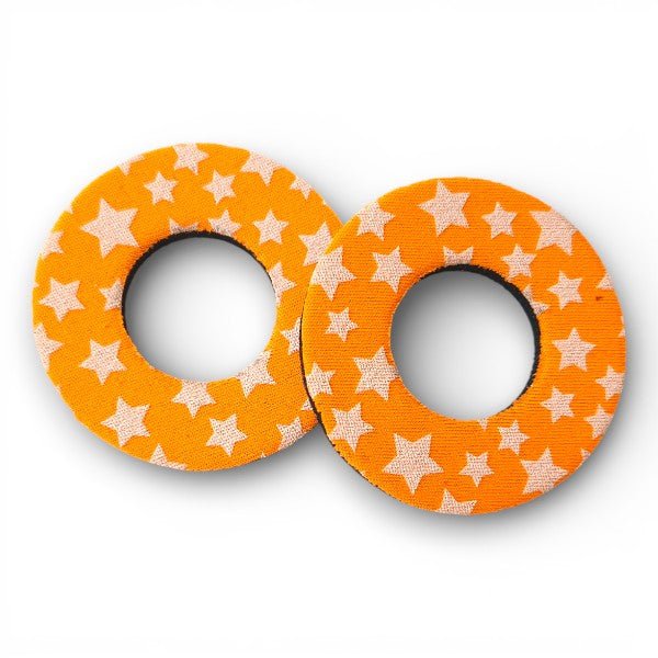 Grip Donuts - (Pair) - FLURO ORANGE - STARS - old school bmx - Bmx Products AU