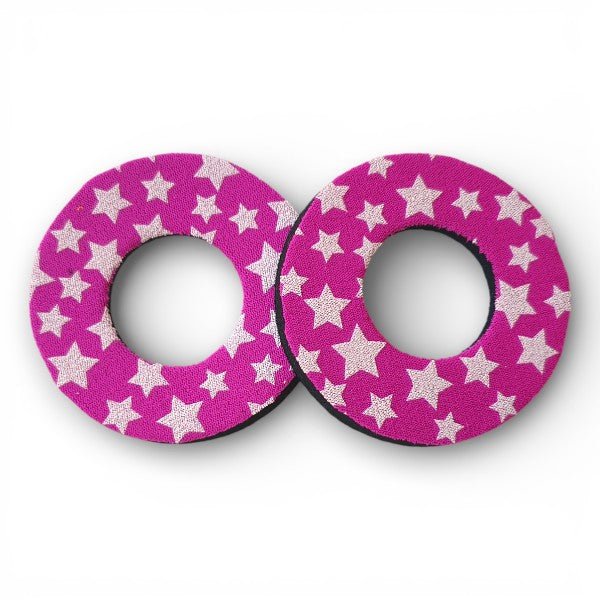 Grip Donuts - (Pair) - MAGENTA - STARS - old school bmx - Bmx Products AU