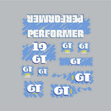 GT - 1988 Performer decal set for Pink frame - on Clear - Old school bmx - Bmx Products AU