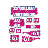 GT - 1988 Vertigo ST decal set for Black or Blue frame - on Chrome - Old school bmx - Bmx Products AU