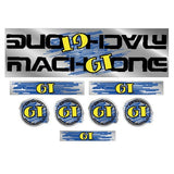 GT - 1989 Mach One - Black on Chrome - decal set - Old school bmx - Bmx Products AU
