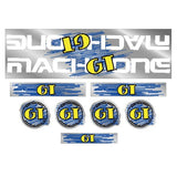 GT - 1989 Mach One - White on Chrome - decal set - Old school bmx - Bmx Products AU