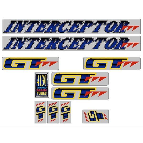 GT - 1991 Interceptor for Chrome frame decal set - Old school bmx - Bmx Products AU