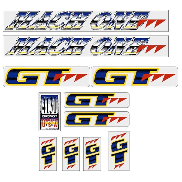 GT - 1991 Mach One - for Black blue frame - decal set - Old school bmx - Bmx Products AU