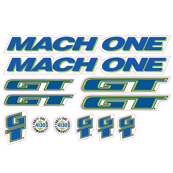 GT - 1992 Mach One - For Chrome frame ON CLEAR - decal set - Old school bmx - Bmx Products AU