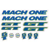 GT - 1992 Mach One - For Chrome frame ON CLEAR - decal set - Old school bmx - Bmx Products AU