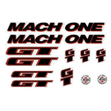 GT - 1992 Mach One - for yellow frame - decal set - Old school bmx - Bmx Products AU