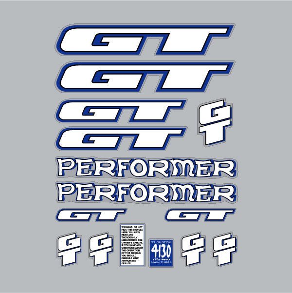 GT - 1996 Performer - for RED Splatter frame decal set - Old school bmx - Bmx Products AU