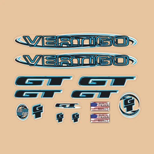 GT - 1999 Vertigo decal set - for Gold frame - Old school bmx - Bmx Products AU