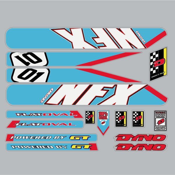 GT - 2001 NFX - for Dark blue frame decal set - Old school bmx - Bmx Products AU