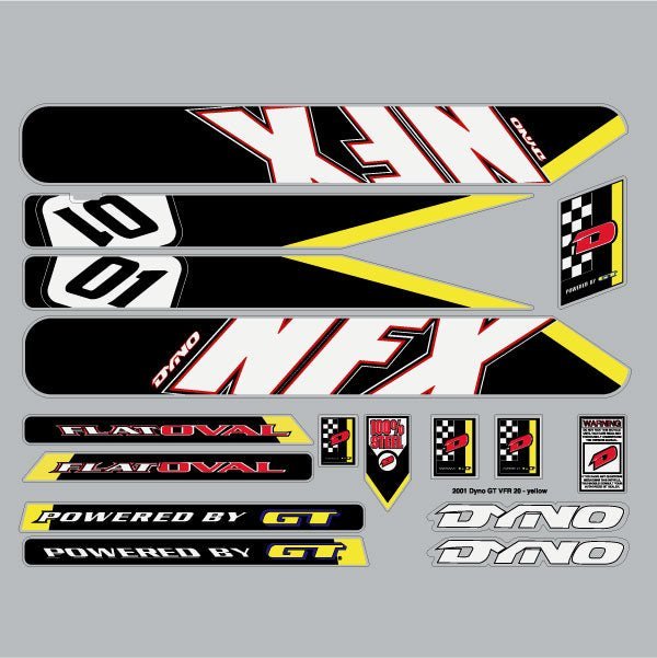 GT - 2001 NFX - for Orange frame decal set - Old school bmx - Bmx Products AU