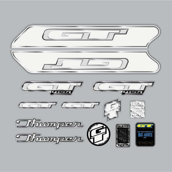 GT - 2001 THUMPER - beige white for light blue frame decal set - Old school bmx - Bmx Products AU