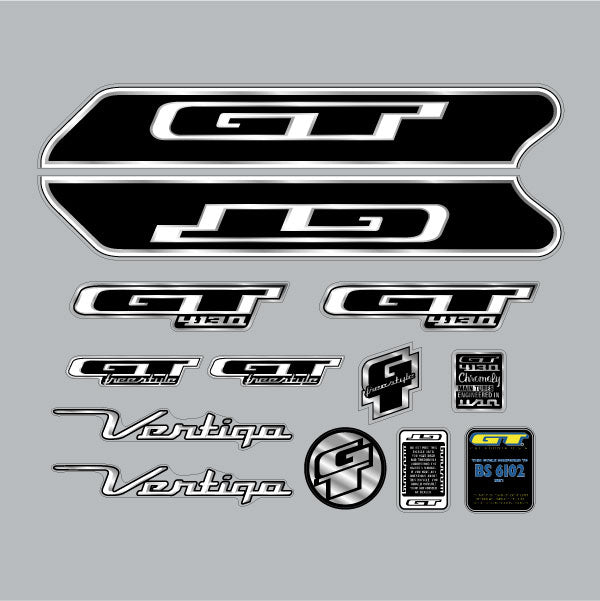 GT - 2001 Vertigo for blue frame - decal set - Old school bmx - Bmx Products AU