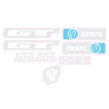 GT - 2008 Compe Blue White Clear decal set - Old school bmx - Bmx Products AU