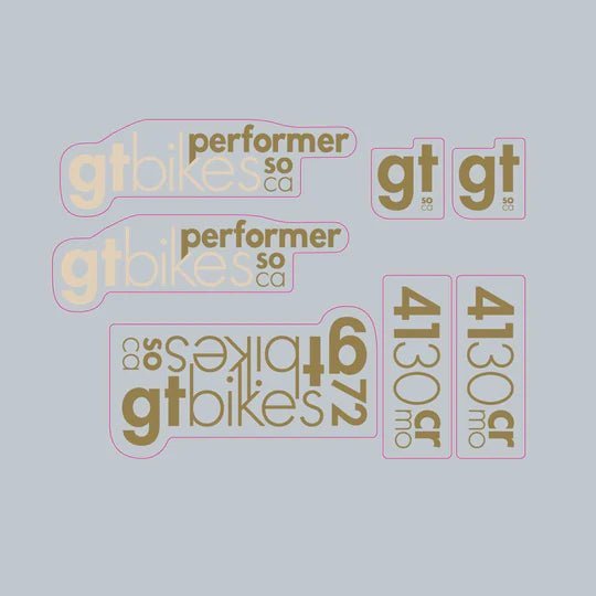 GT - 2009 - Performer - for bronze frame - on clear - old school bmx - Bmx Products AU