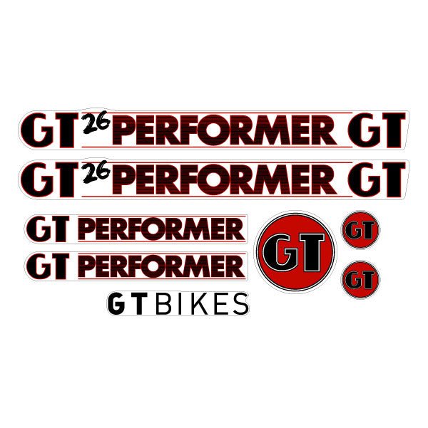 GT - 2012 Perfomer 26 decal set on clear - Old school bmx - Bmx Products AU