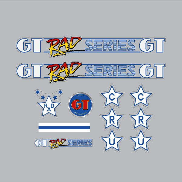 GT - 2023 RAD LE CRU JONES 29 decal set on clear - Old school bmx - Bmx Products AU