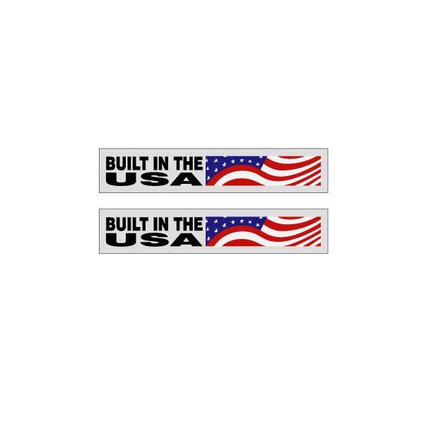 GT - 90's "BUILT IN THE USA" chainstay decals on clear Black text - Old school bmx - Bmx Products AU