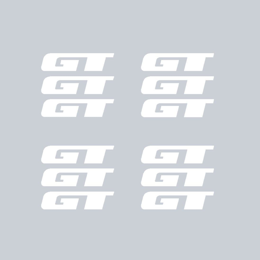 GT BMX - TRI SPOKE Mag wheel decals - WHITE - Old school bmx - Bmx Products AU