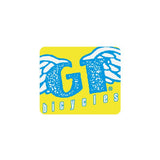 GT - Freestyle Bicycles - Yellow and Light Blue plate decal - Bmx Products AU