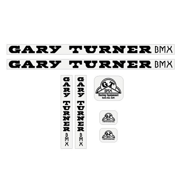 GT - Gary Turner - Gen 1 - Black on Clear - decal set - Old school bmx - Bmx Products AU