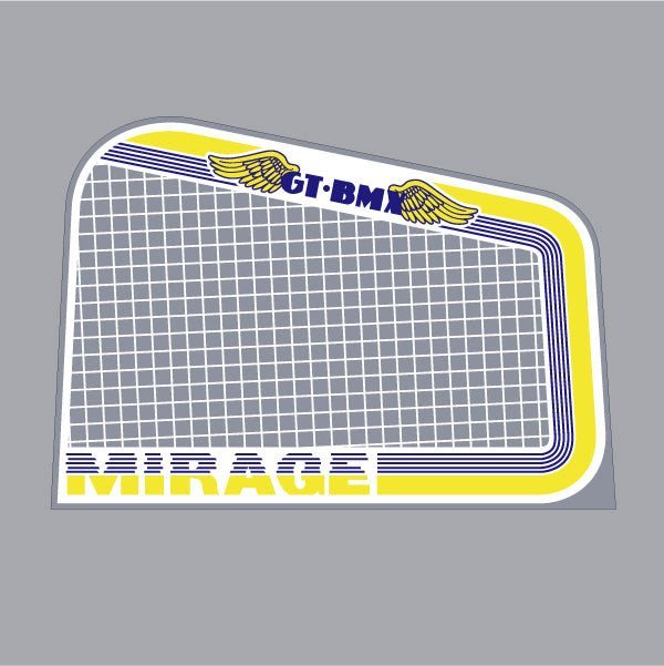 GT - Mirage BMX Wings - Yellow Blue side side plate decal - Old school bmx - Bmx Products AU