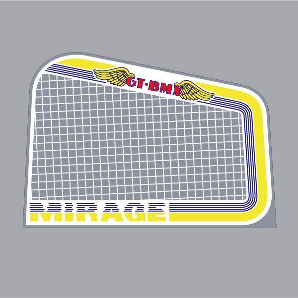 GT - Mirage BMX Wings - Yellow Red side side plate decal - Old school bmx - Bmx Products AU