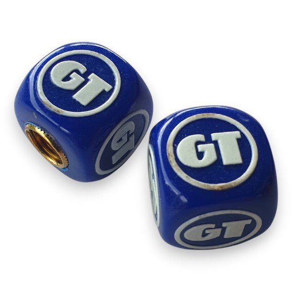 GT - One color Dice Tire Valve Caps (Pair) - Dark Blue - old school bmx - Bmx Products AU