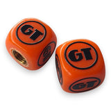 GT - One color Dice Tire Valve Caps (Pair) - Orange - old school bmx - Bmx Products AU