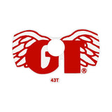 GT - Wings Sprocket decal - for 43T in RED on clear - Old school bmx - Bmx Products AU