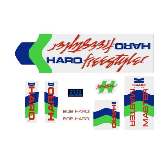 Haro - 1985 Freestyler MASTER decal set for Chrome or White frame - old school bmx - Bmx Products AU