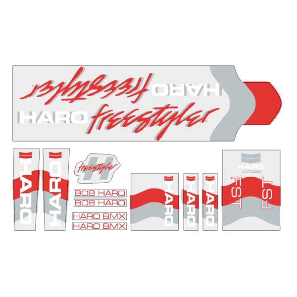 Haro - 1986 Freestyler FST decal set for Blue frame - NO BLUE PRINTED - Bmx Products AU