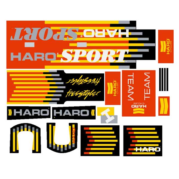 Haro - 1988 Freestyler SPORT decal set for Coral frame - Bmx Products AU