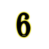 Haro - Early plate number 6 decal - Black Yellow - Old school bmx - Bmx Products AU