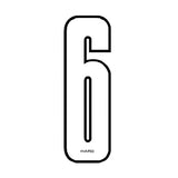 Haro - Stadium plate number 6 decal - White - Black - Old school bmx - Bmx Products AU