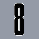 Haro - Stadium plate number 8 decal - Black White - Old school bmx - Bmx Products AU