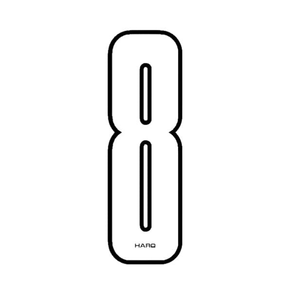 Haro - Stadium plate number 8 decal - White - Black - Old school bmx - Bmx Products AU