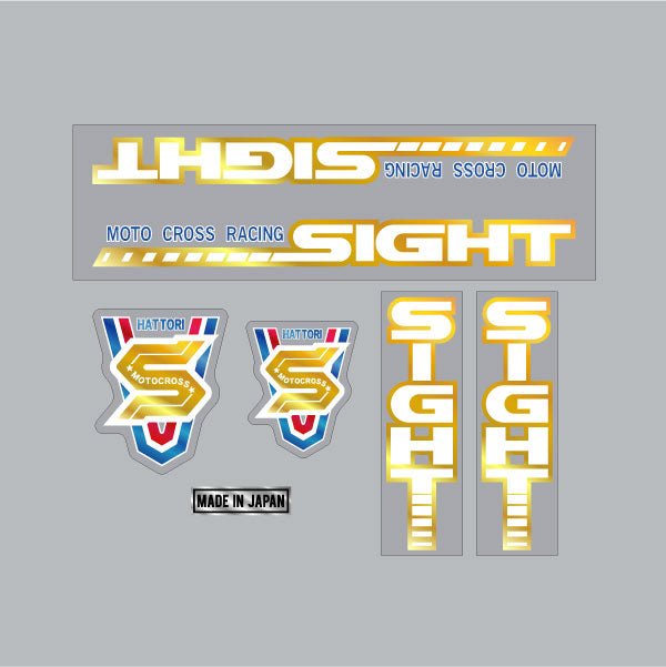 Hattori - Sight Gold decal set - Old school bmx - Bmx Products AU