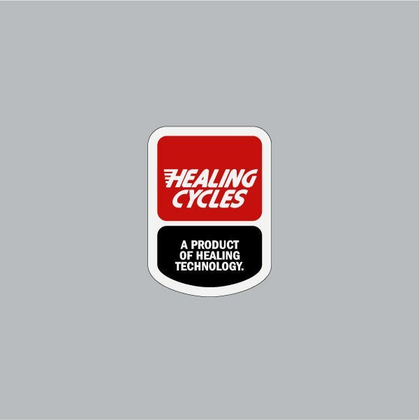 Healing - Cycles Headtube Red black 2 shapes decal on chrome - Old school bmx - Bmx Products AU