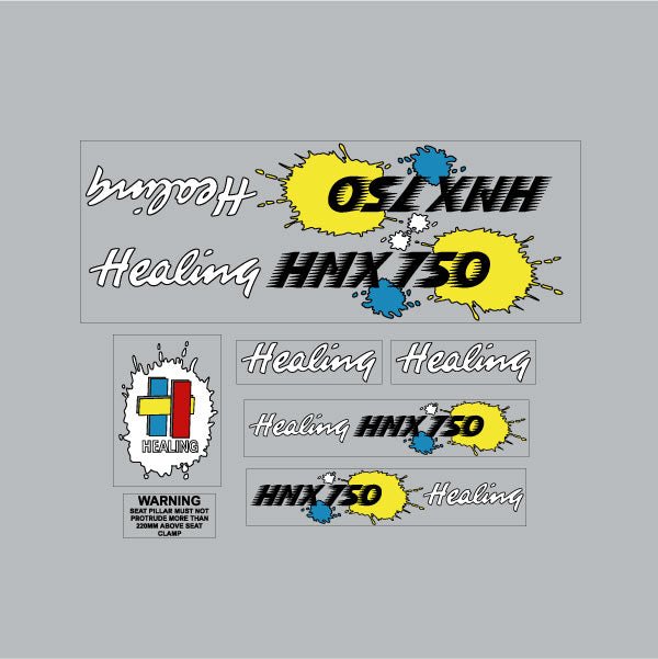 Healing - HMX750 decal set for Orange frame - Old school bmx - Bmx Products AU
