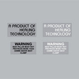 Healing - Warning decals on clear - Old school bmx - Bmx Products AU