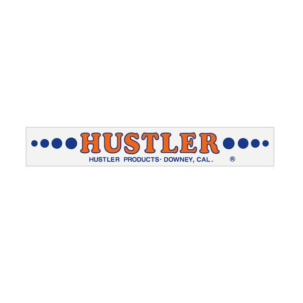 Hustler - Plate decal - Blue and Orange on clear decal - old school bmx - Bmx Products AU
