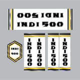 Indi 500 - Black yellow on chrome decal set - old school bmx - Bmx Products AU