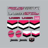 Jamis - LASER Fast times black FLURO PINK bmx decal set - old school bmx - Bmx Products AU
