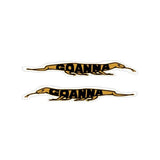 Madison - Goanna - Top tube decals - GOLD/BLACK - old school bmx - Bmx Products AU